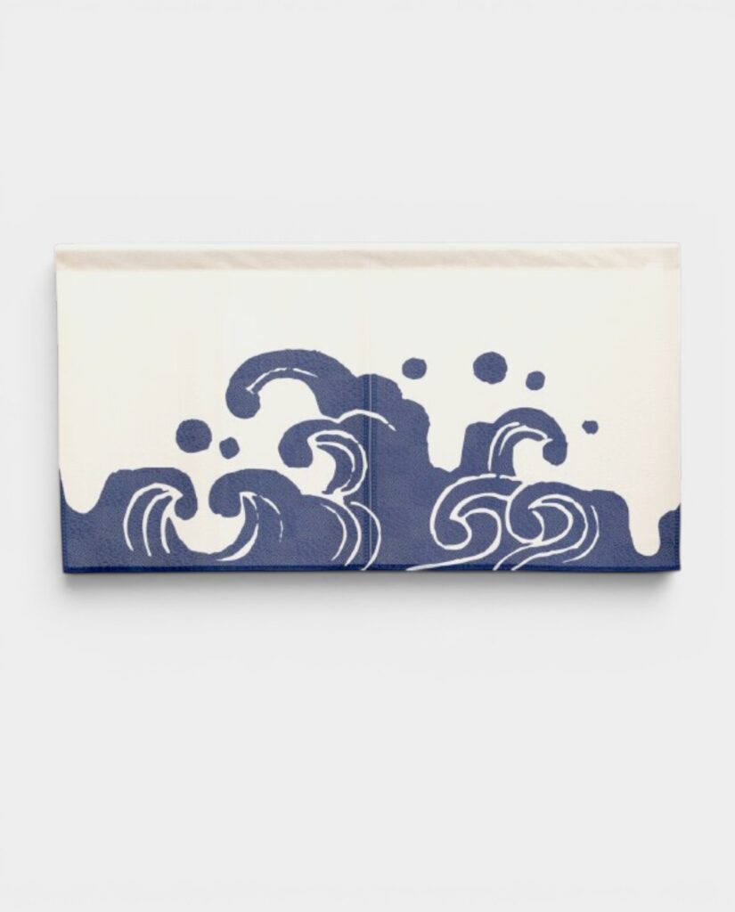 Rideau Noren Court Nami Bleu