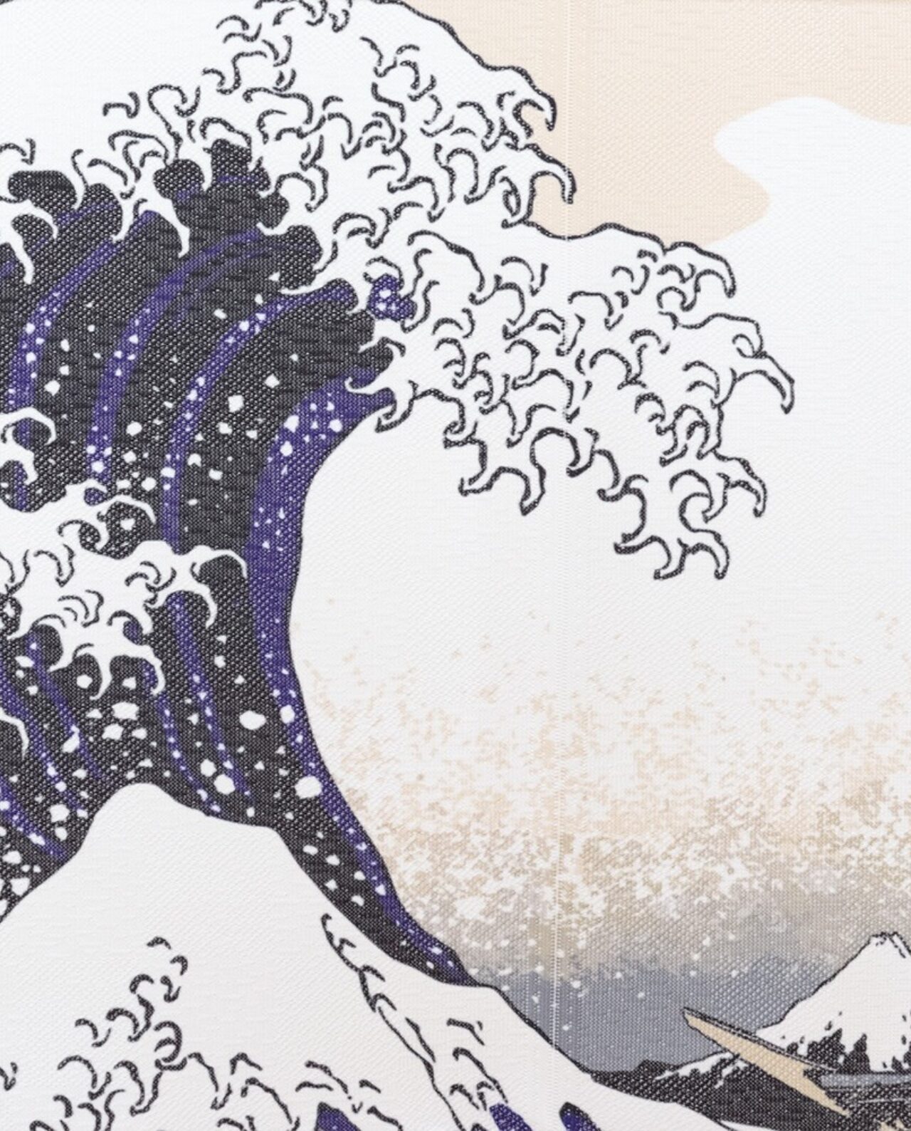 Rideau Noren Court Vagues Blanches – Image 3
